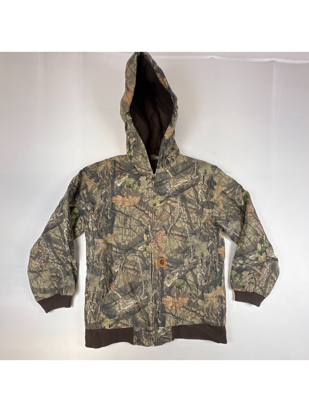 Carhartt Mossy Oak Camo Quilted Lined Hooded Youth Jacket XL 18-20